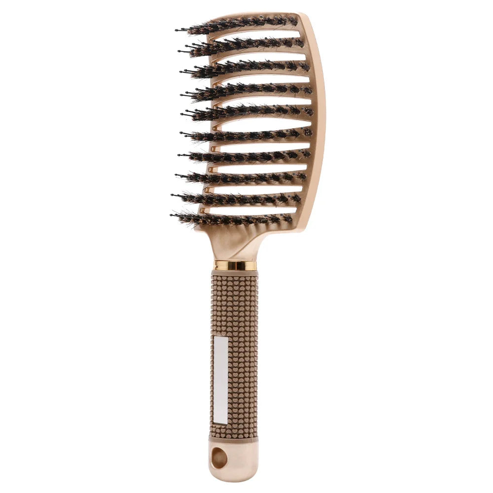 Hairdressing Comb Bristle Nylon Detangling Wet Dry Curly Brush Salon Hair Scalp Massage Brush Barber Home Hair Styling Comb Tool