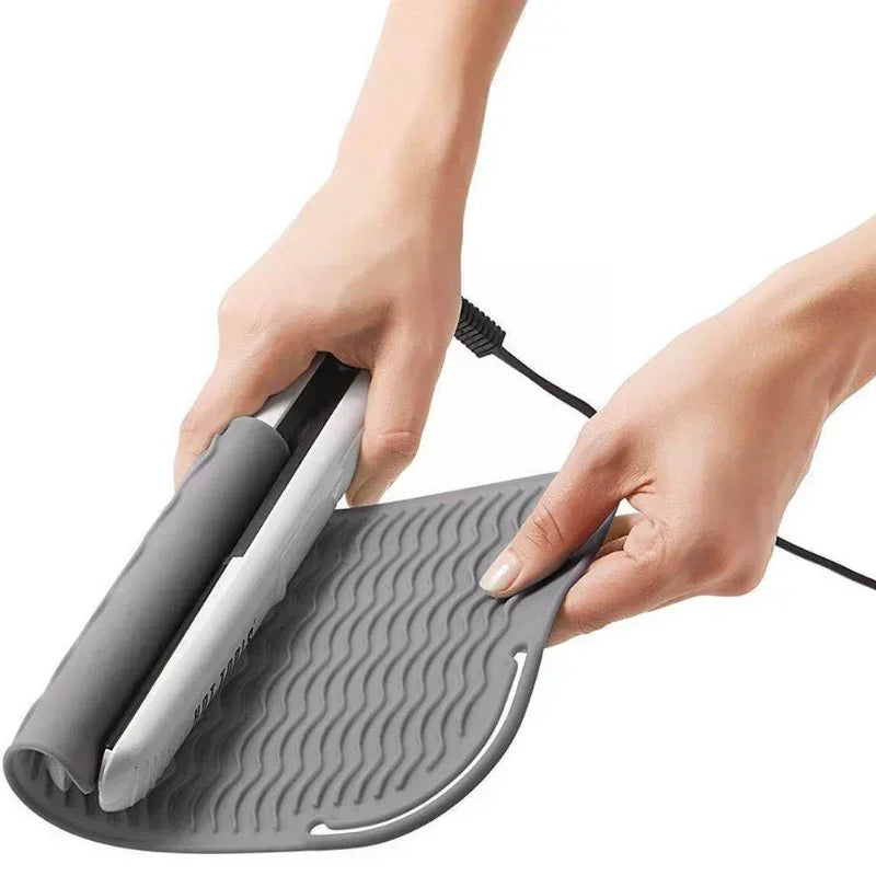 Multifunctional Silicone Heat Resistant Pad Insulation Mat for Hair Straightener Heat Curling Stick Curler Flat Irons