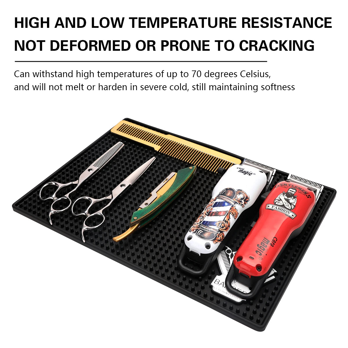 Barber Non-slip Station Mat Cushion Pad Hairdress Tool Clippers Scissors Comb Trimmers Brushes Storage Organizer Salon