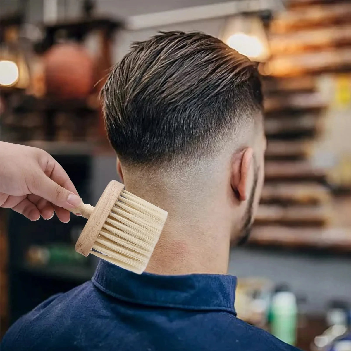 Barber Neck Duster Brush Professional Broken Soft Hair Brushes Haircut Ear Face Cleaning Wooden Handle Hairdressing Styling Tool