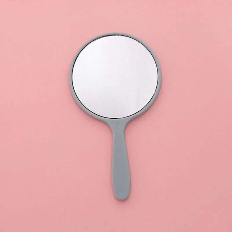 Handheld Mirror Round With Handle Hand Mirror Hair Salon Compact Mirrors Cosmetic Mirrors For Women
