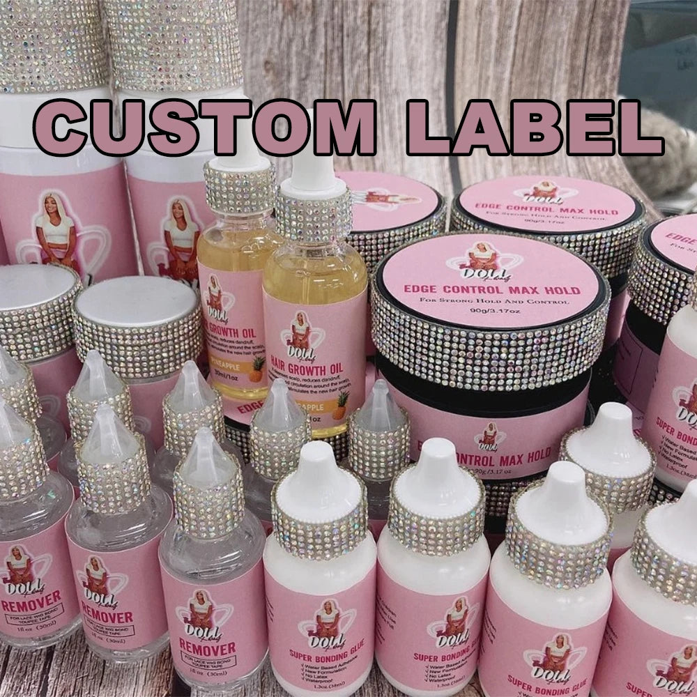 Custom Label Lace Wig Glue Waterproof/Adhesive Remover/Hair Wax Stick/Tint Spray/Tint Mousse/Edge Control/Melting Spray Kit