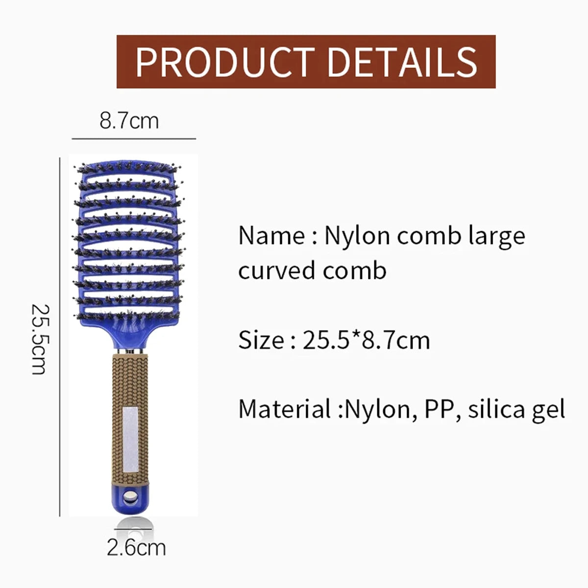 Hairdressing Comb Bristle Nylon Detangling Wet Dry Curly Brush Salon Hair Scalp Massage Brush Barber Home Hair Styling Comb Tool