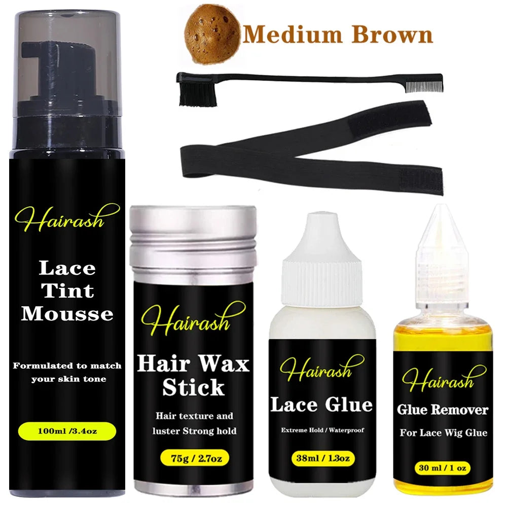 Front Lace Wig Glue Waterproof Adhesives  Remover Hair Wax Stick Lace Tint Mousse Wig Installation Kit