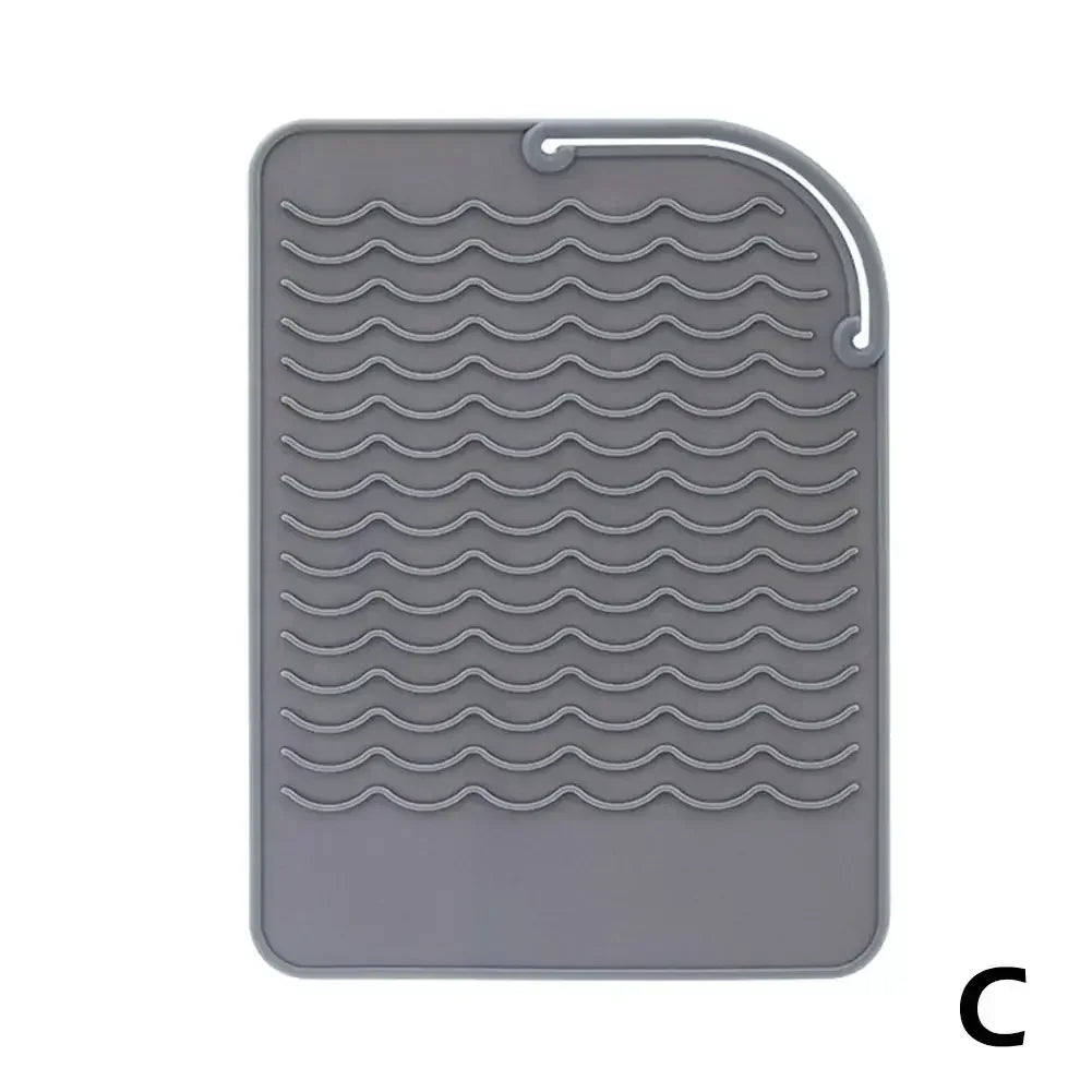 Multifunctional Silicone Heat Resistant Pad Insulation Mat for Hair Straightener Heat Curling Stick Curler Flat Irons