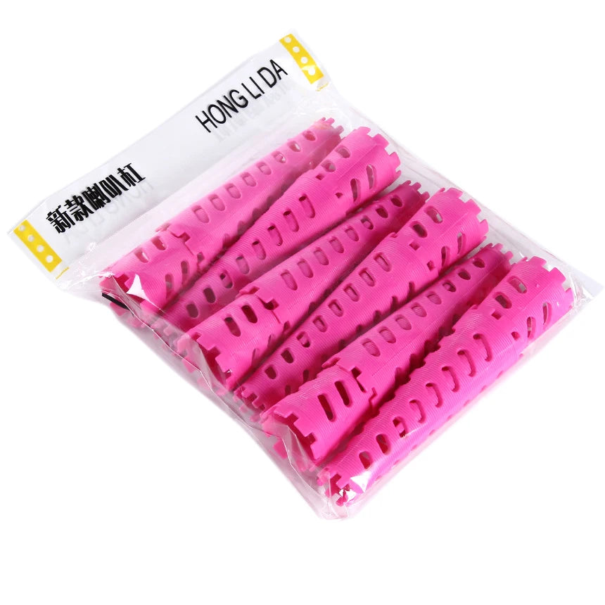 36pcs/set 18-30mm Cone Shape Hair Rollers with Rubberbands Extra Thick Curling Bars Cold Perm Flexi Rods Hair Waver No Heat 1705