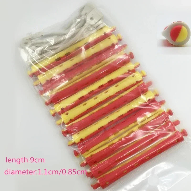 12pcs Hair Perm Rods Heatless Hair Curling Rollers Perming Rods Curlers Cold Wave Rods Flexible For Women Long Short Hair