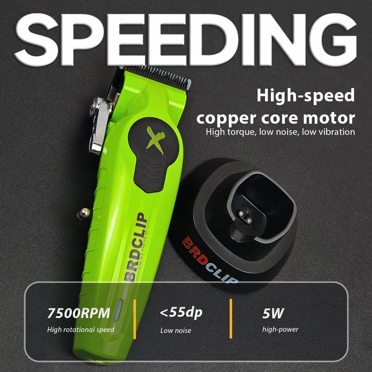 BRDCLIP FA1C NEW 7500RPM Barber Professional Hair Clipper High Speed Motor 2500mAh Electric Trimmer DLC Blade With Base