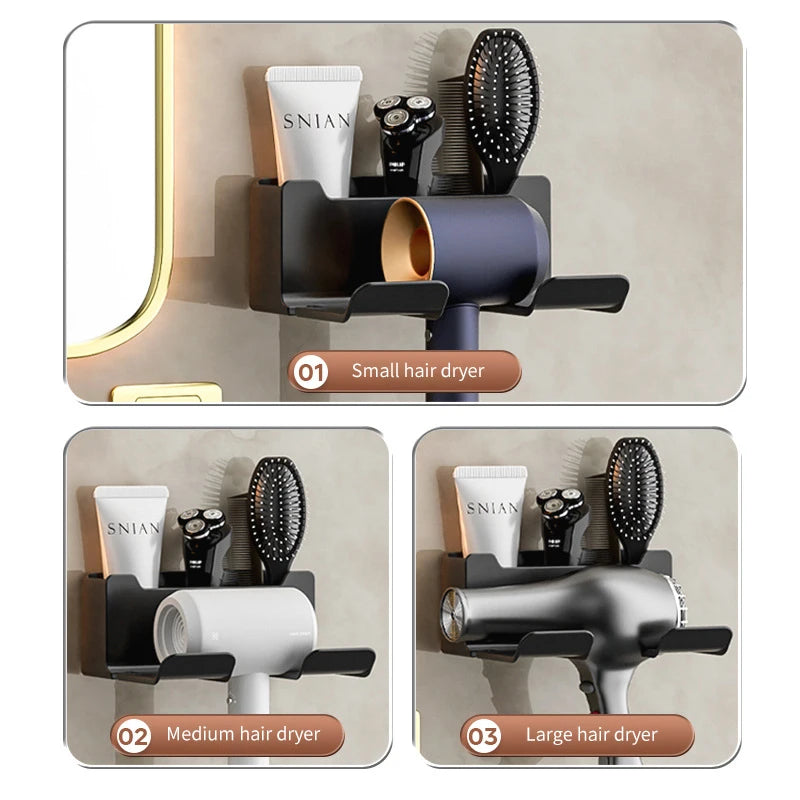 Hair Dryer Cradle Wall Shelves Hair Dryer Holder Hairdryer Organizer Box Blower Holder Shelf