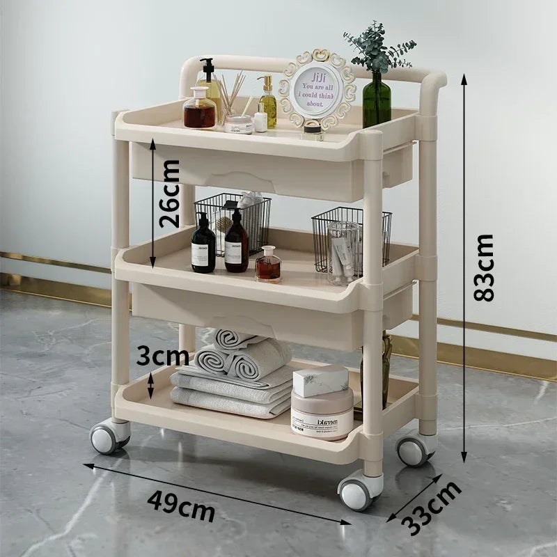 Organizers Trolleys Cart Salon Folding Serving Hair Extension Beauty Decor Furniture Professional Organizer Wheels Plastic