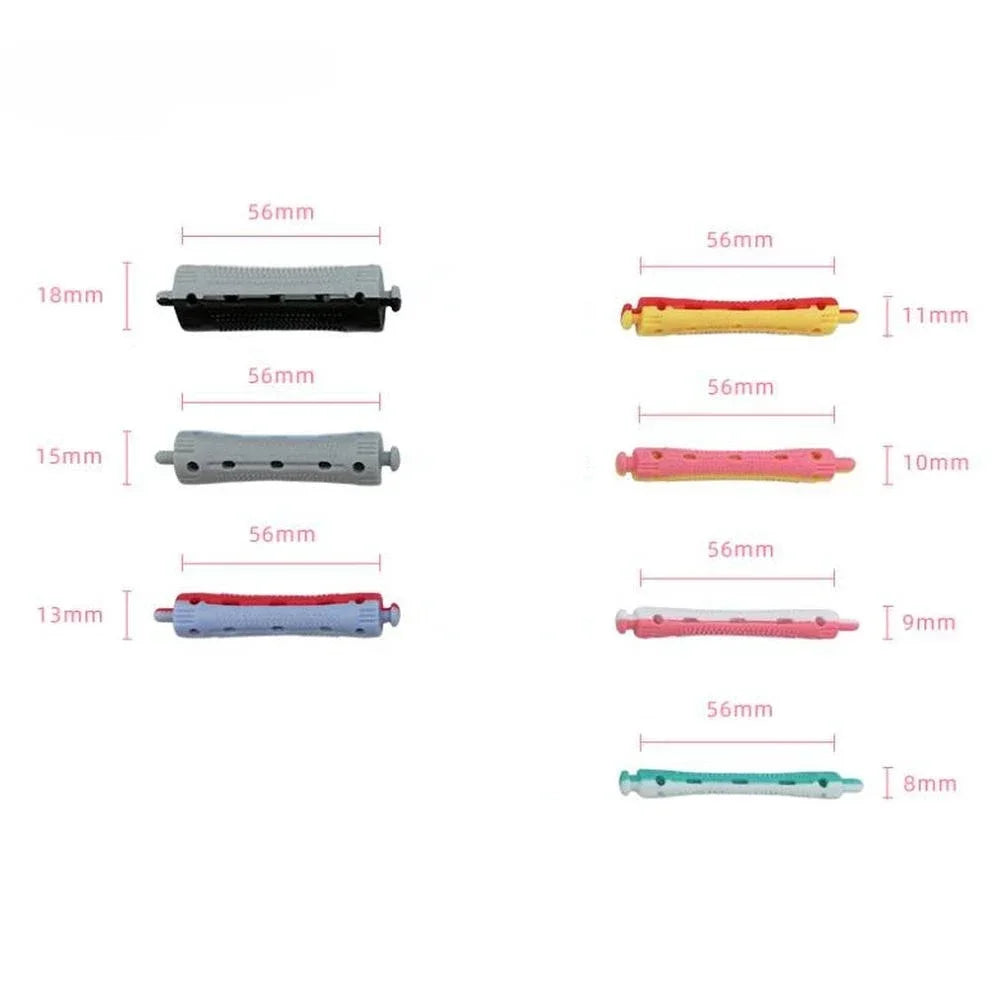 12pcs Hair Perm Rods Heatless Hair Curling Rollers Perming Rods Curlers Cold Wave Rods Flexible For Women Long Short Hair