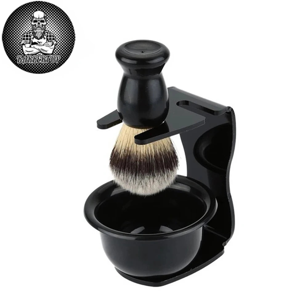 Barber Shop Men's Beard Brush Salon Razor Stand Base Shaving Soap Bowl Professional Hairdresser Cleaning Tools Shaving Bowl Brus