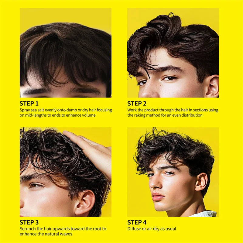 Sevich Sea Salt Spray For Men Beach Waves Spray Powder Set Hair Texturizer 100ml Heatless Volume Hair Volumizing Sea Salt Spray