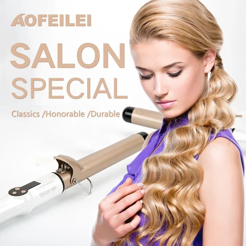 2023 New Electric Hair Curler with LCD Screen Digital Curling Iron Hair Curlers Irons 19-38mm  Professional Curling Iron Curler