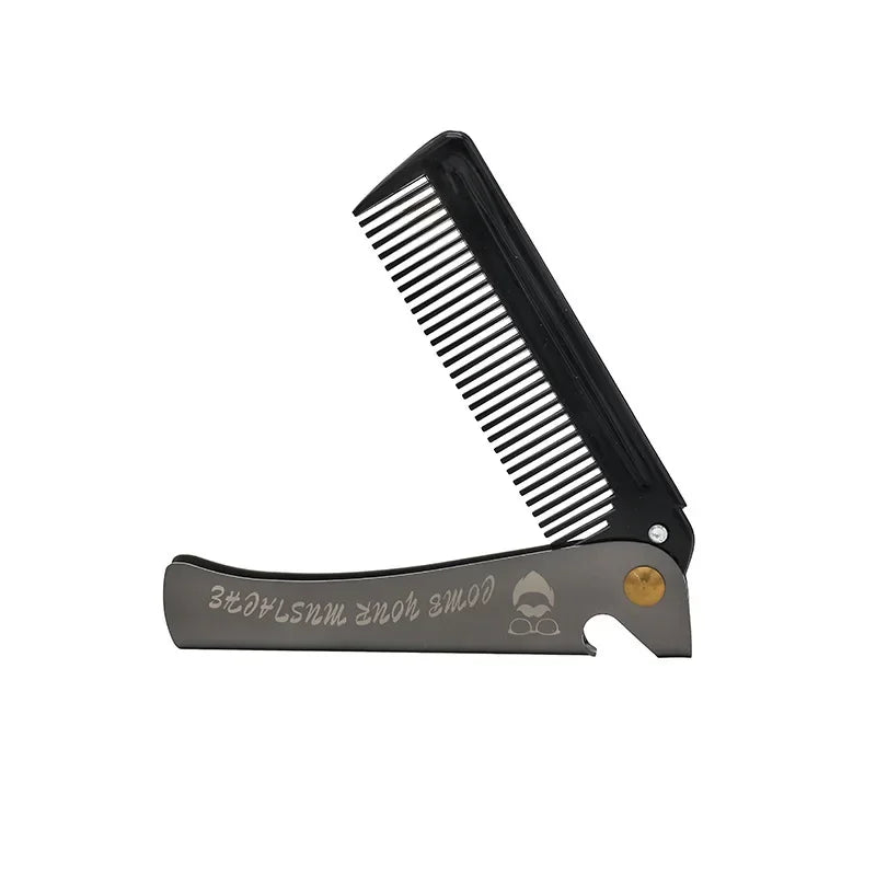 Folding Steel Combs For Men Oil Head Portable Beard Combs For Men Comb Product Hair Dropshipping Hair Combs Foldable Stylin