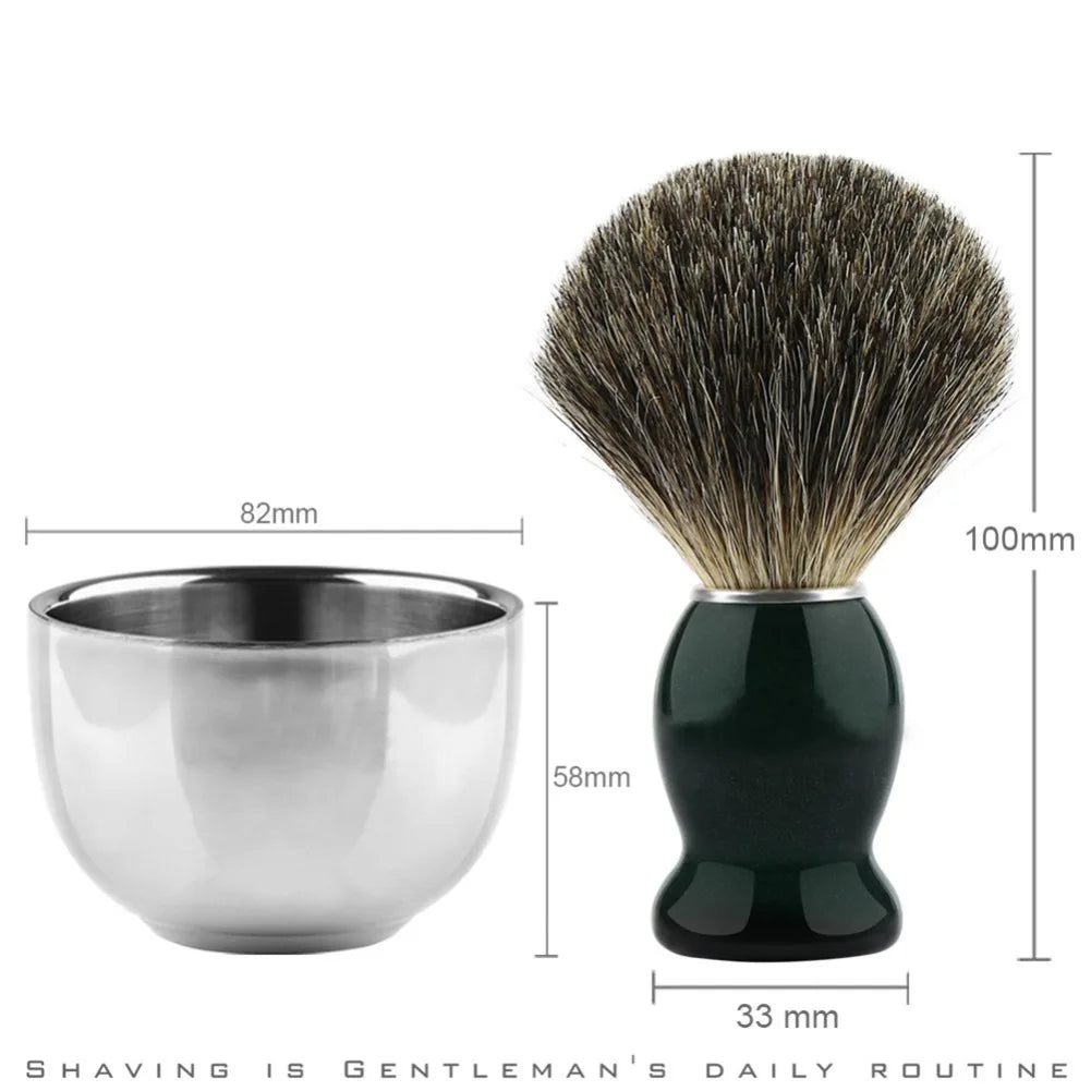 Barber Shop Men's Beard Brush Salon Razor Stand Base Shaving Soap Bowl Professional Hairdresser Cleaning Tools Shaving Bowl Brus