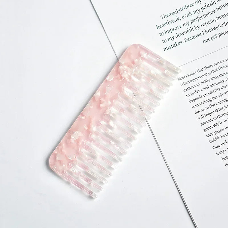 Wide Teeth Acetate Hair Combs Anti-static Massage Hair Brush Hairdressing Colorful Hairdress Salon Styling Traveling Accessories