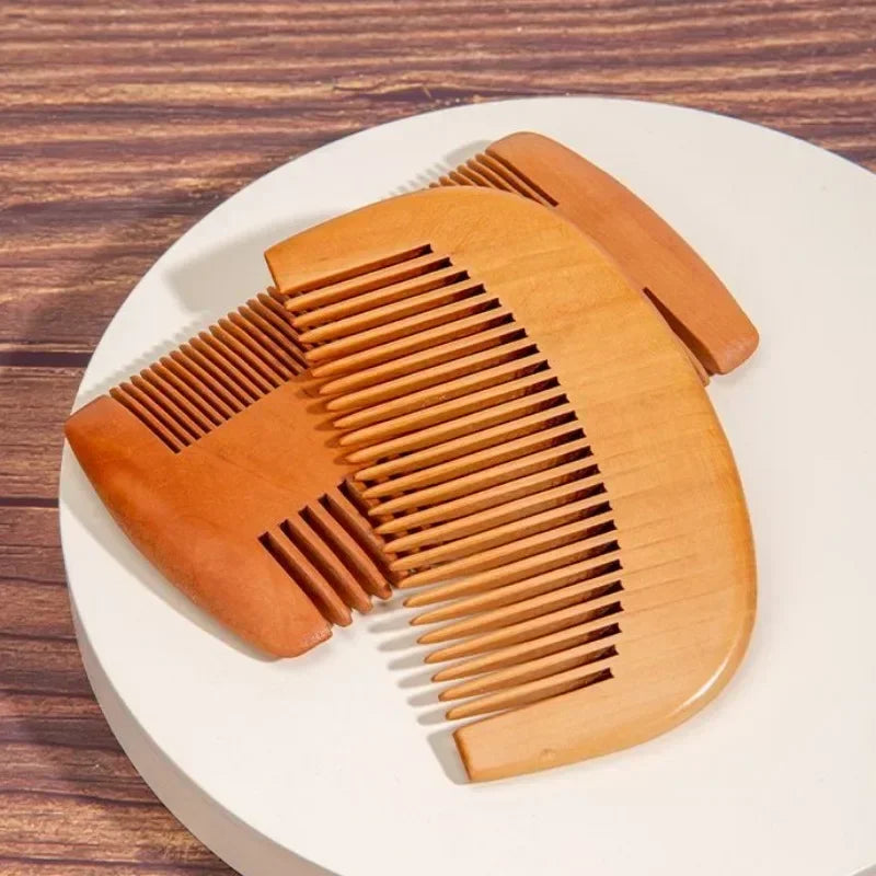 Wooden Beard Comb Mustache Hair Brush for Men Fine Coarse Teeth Perfect Beard Balms Essential Oils Combs Расческа Для Волос