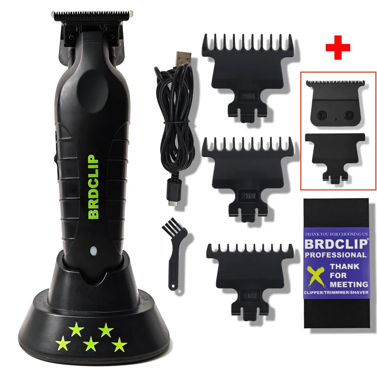 BRDClip BL1T Professional Carving Gradient Hair Trimmer Barber Finish Electric Clipper with Charger Stand Hair Cutting Machine