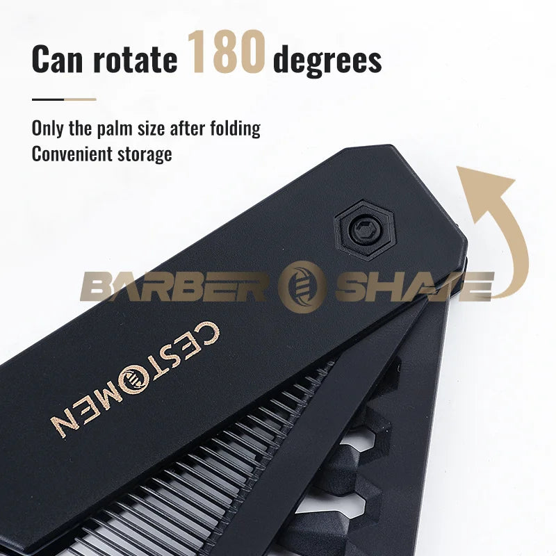High Quality 2 in 1 Pocket Folding Combs Wide Tooth Oil Head Comb Beard Combing Barber Hair Clipper Comb Salon Hair Styling Tool