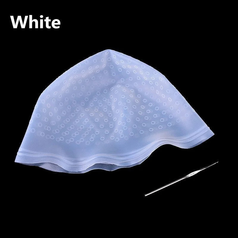 Reusable silicone hair color and bright dye cap for hairstyle tools