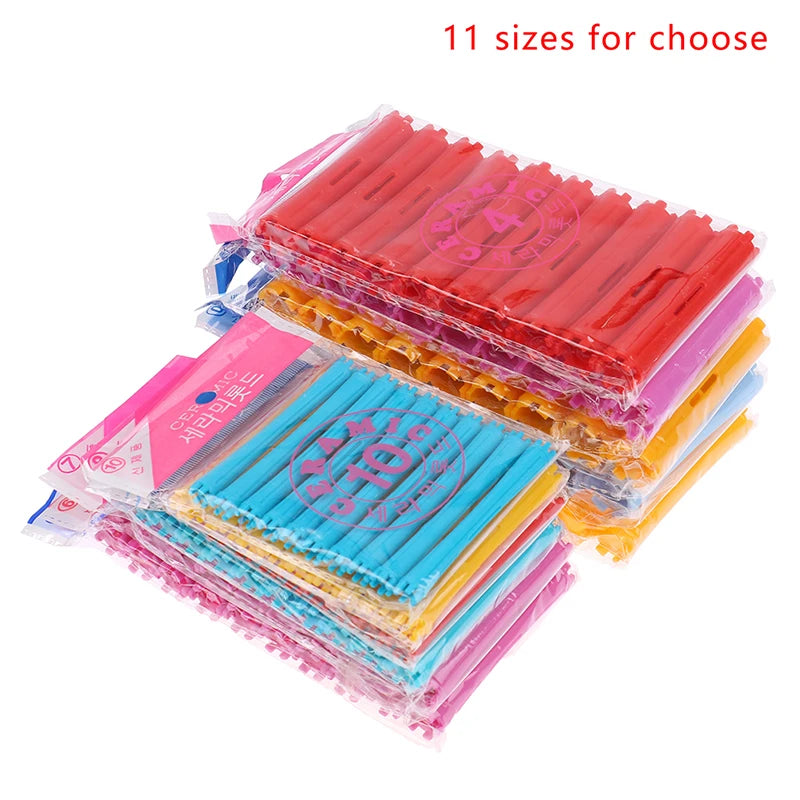 1Set 11 Sizes Hair Perm Rods Kit Cold Permanent Bar Plastic Curlers Home Use Hair Rollers Hairdressing DIY Tools Hair Style Tool