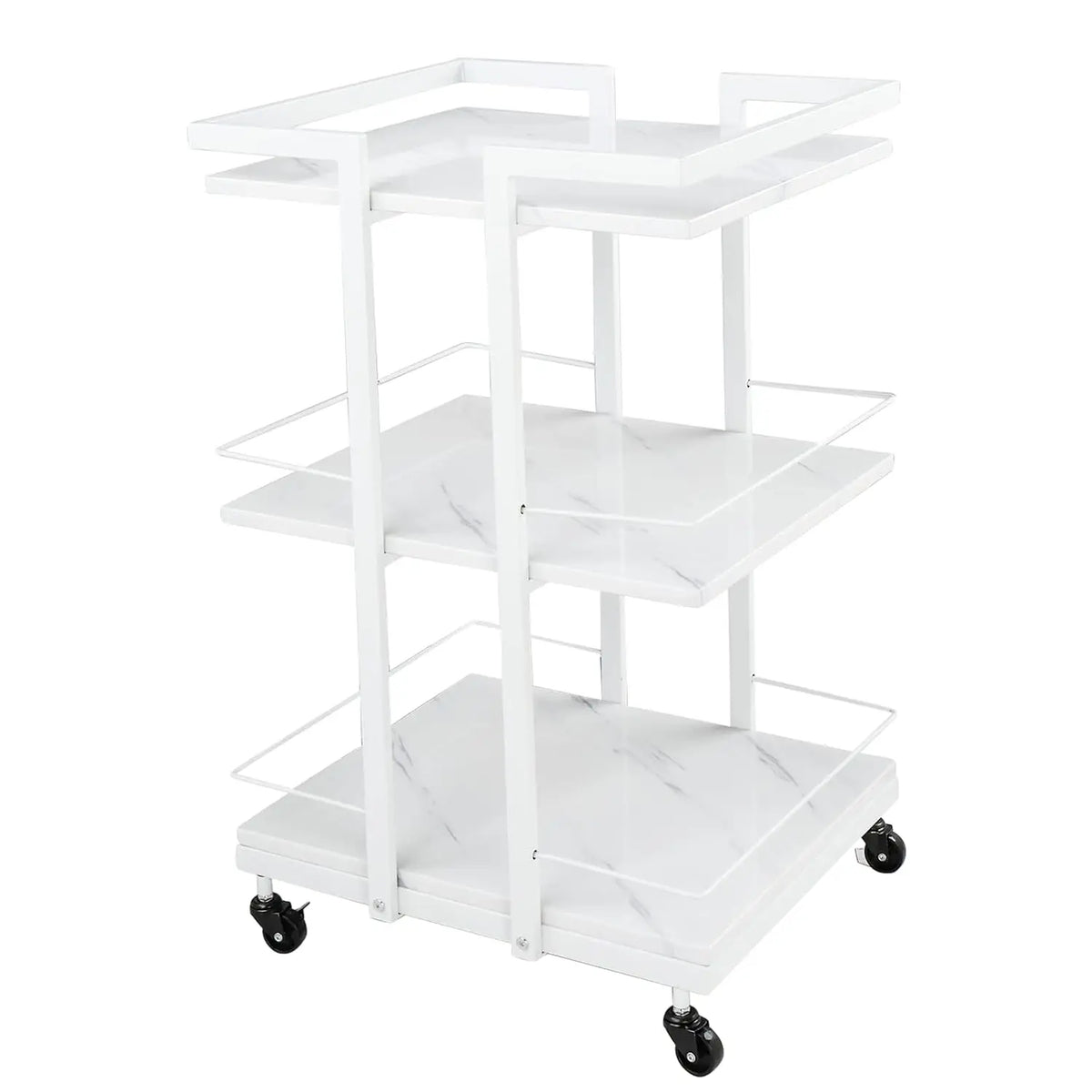 Esthetician Cart with Wheels Utility Salon Rolling Trolley, Gold Mobile Storage Organizer for Beauty Spa Cosmetology Massage