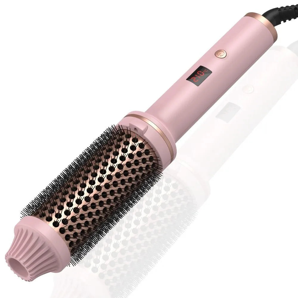 3 IN 1 Thermal Brush LCD Display 5 Temperature Settings Volumizing Brush Ceramic Heated Round Brush Straight and Curly Hair