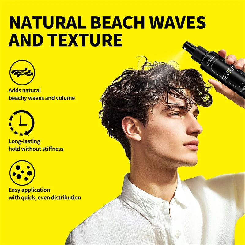 Sevich Sea Salt Spray For Men Beach Waves Spray Powder Set Hair Texturizer 100ml Heatless Volume Hair Volumizing Sea Salt Spray