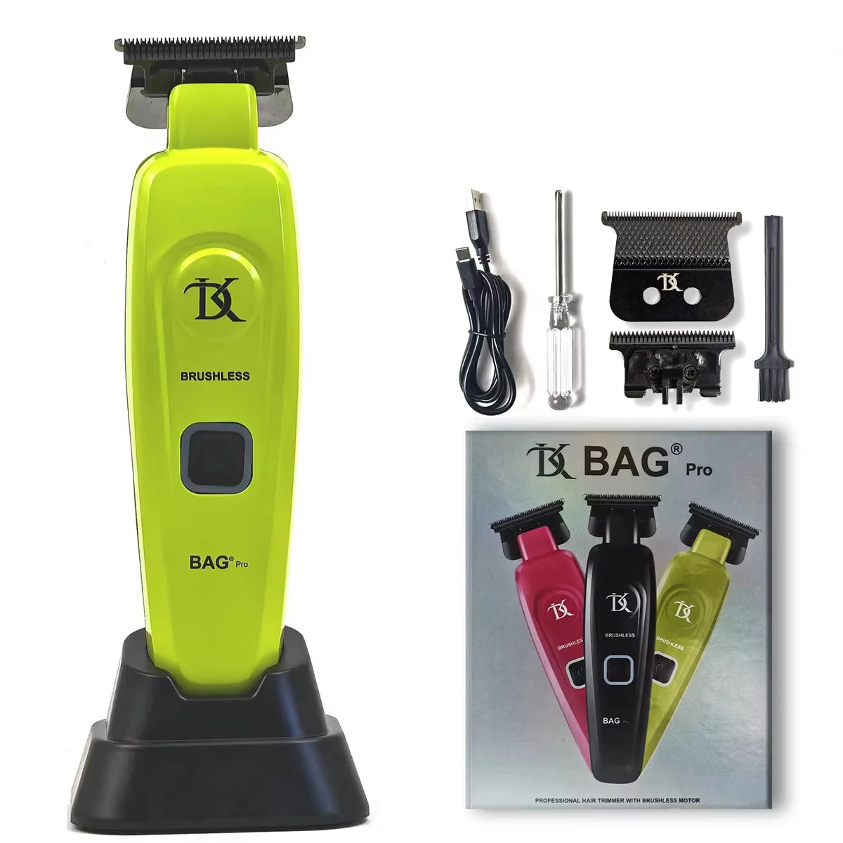 BRDCLIP Professional Barber Hair Cutting Machine Kit Base Charger 7500RPM Hair Clipper DLC Blade Salon Hair Trimmer for Men