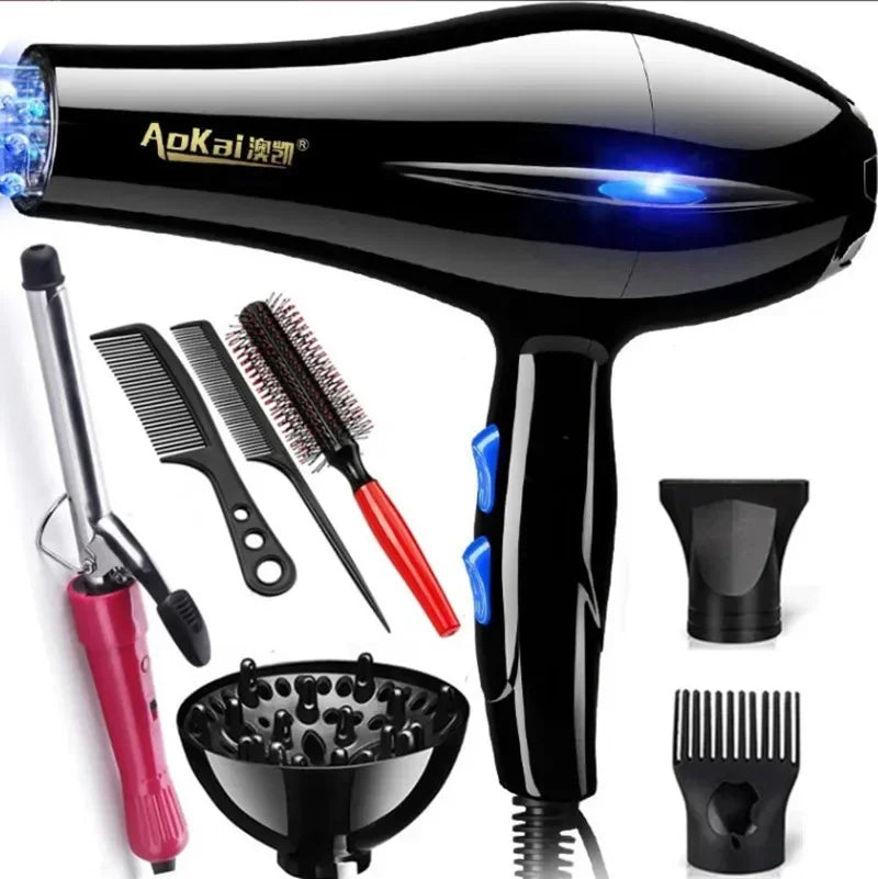 Professional Powerful Hair Dryer Fast Styling Blow Dryer Hot And Cold Adjustment Air Dryer Nozzle For Hairdresser Barber Salon Tools