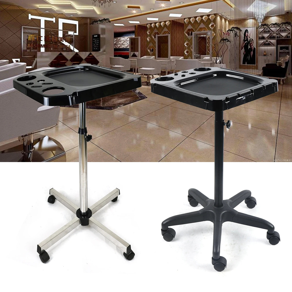 Instrument Beauty Equipment Stand Mobile Salon Spa Rolling Cart Service Trolley Hair Stylist Storage Tray Tattoo Table