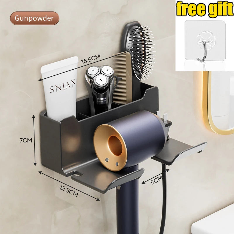Hair Dryer Cradle Wall Shelves Hair Dryer Holder Hairdryer Organizer Box Blower Holder Shelf
