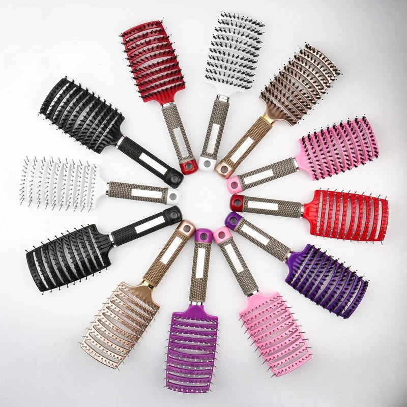 Salon Hairdressing Comb Bristle Girls Scalp Massage Combs Professional Wet Curly Detangle Hair Brush For Barber Styling Tools