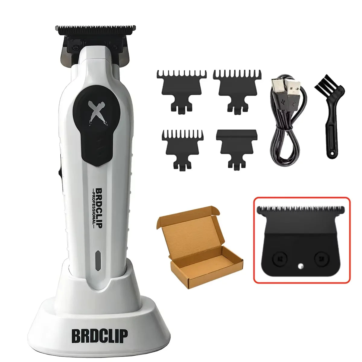 New 2025 BRDCLIP FA1T Green Professional Hair Trimmer Barber Carving Gradient Finish Machine Electric Clipper with Charger Stand