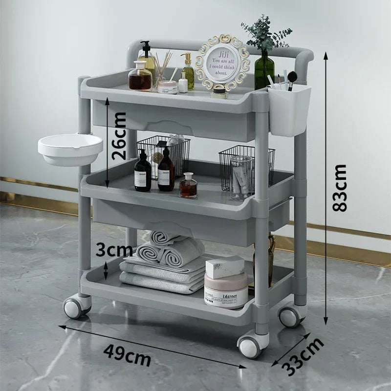 Organizers Trolleys Cart Salon Folding Serving Hair Extension Beauty Decor Furniture Professional Organizer Wheels Plastic
