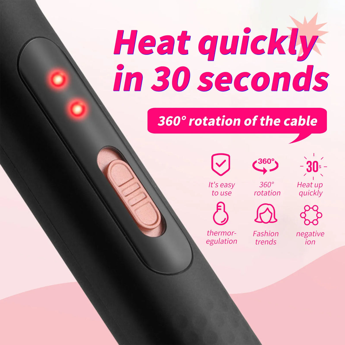 4-in-1 Curling Iron with Curling Brush, Professional Hair Curler 9-32MM Hair Straightener,Fast Heating Hair Styling Appliances