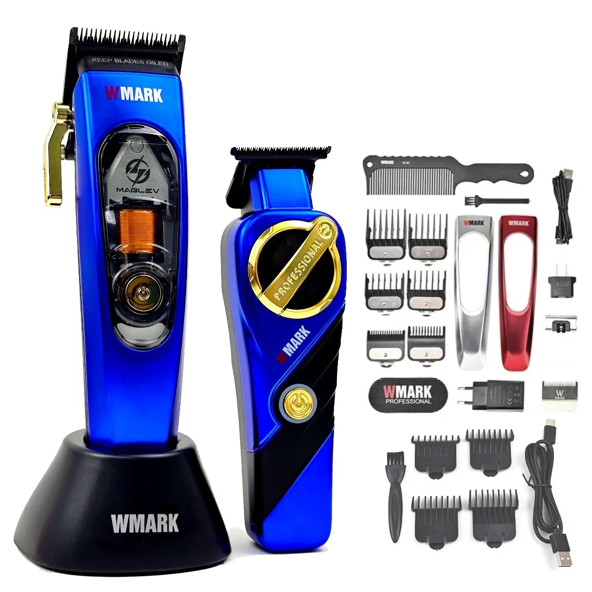 WMARK NG-9004 NG-9213 Professional Electric Hair Clipper Man for Hair Trimmer 2pc Set Barber Shop Salon Tools Oil Head Carving