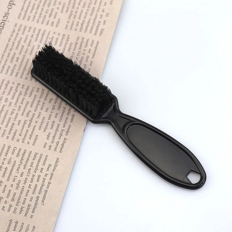Professional Men'S Shave Beard Brush Plastic Handle Hairdressing Soft Hair Cleaning Brush Oil Head Shape Carving Cleaning Tool