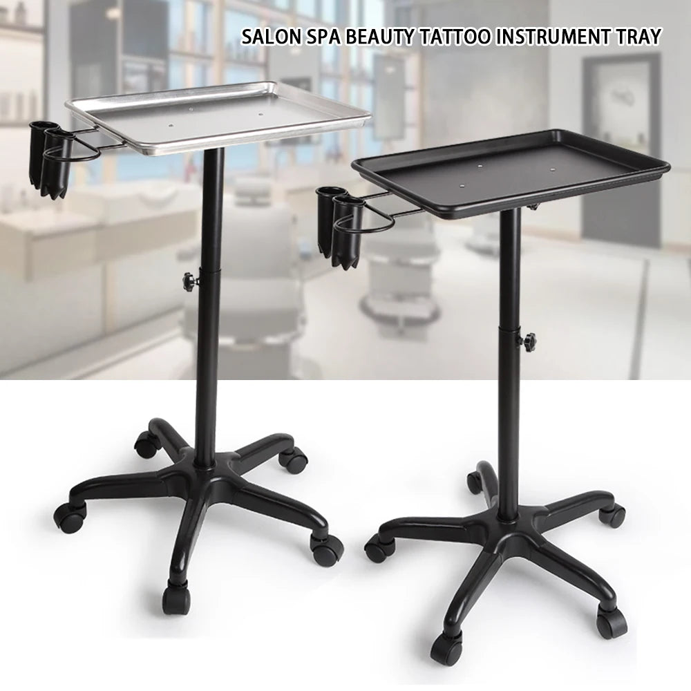 Salon Metal Silver Rolling Service Hairdresser Tray