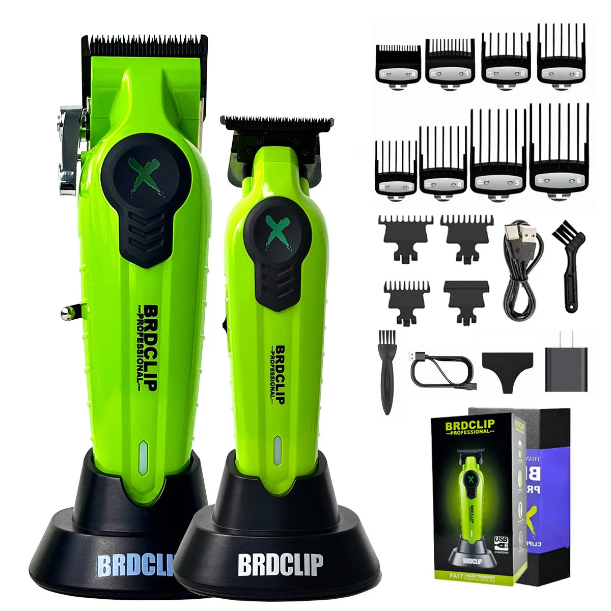 BRDCLIP FA1C NEW 7500RPM Barber Professional Hair Clipper High Speed Motor 2500mAh Electric Trimmer DLC Blade With Base