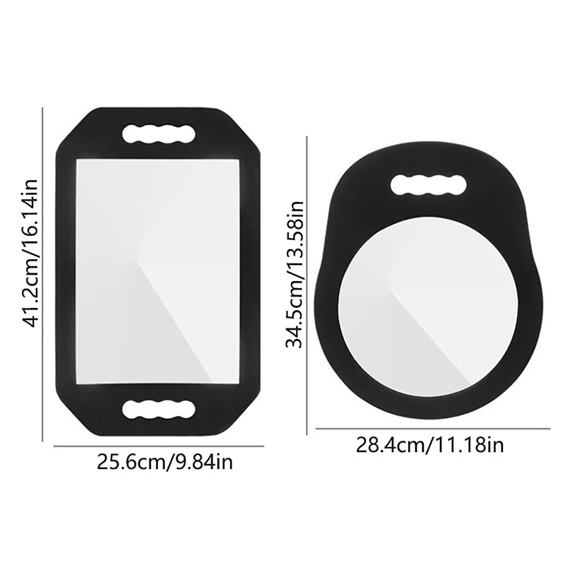1PC Black Barber SHop Hair Salon Mirror With Foam Frame and Dual Handle Hairdressing Makeup Mirror for Salon Home Supplies