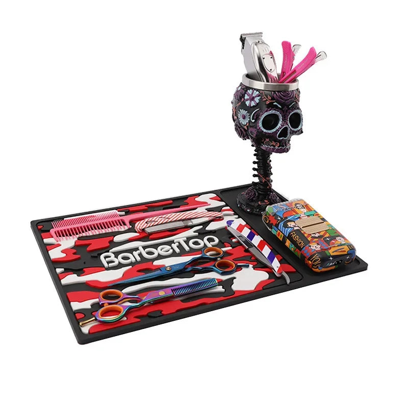 Barbertop Anti-skid Pad Salon Non-slip Scissores Mat Silicone Heat Barber Station Tools Barbershop Accessories