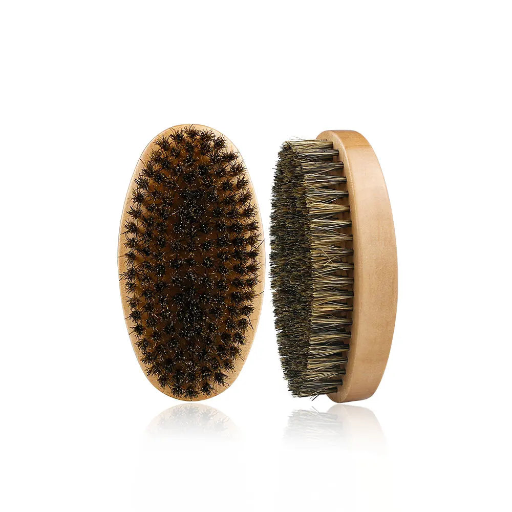 Professional Barber Men Shaving Brush Comb Kits Wood Soft Boar Bristle Beard Brush Mustache Comb Kit With Gift Bag Hair Comb Set