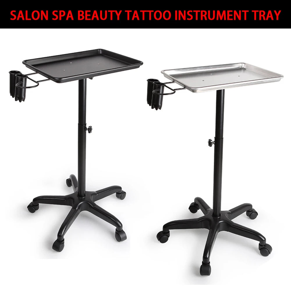Salon Metal Silver Rolling Service Hairdresser Tray