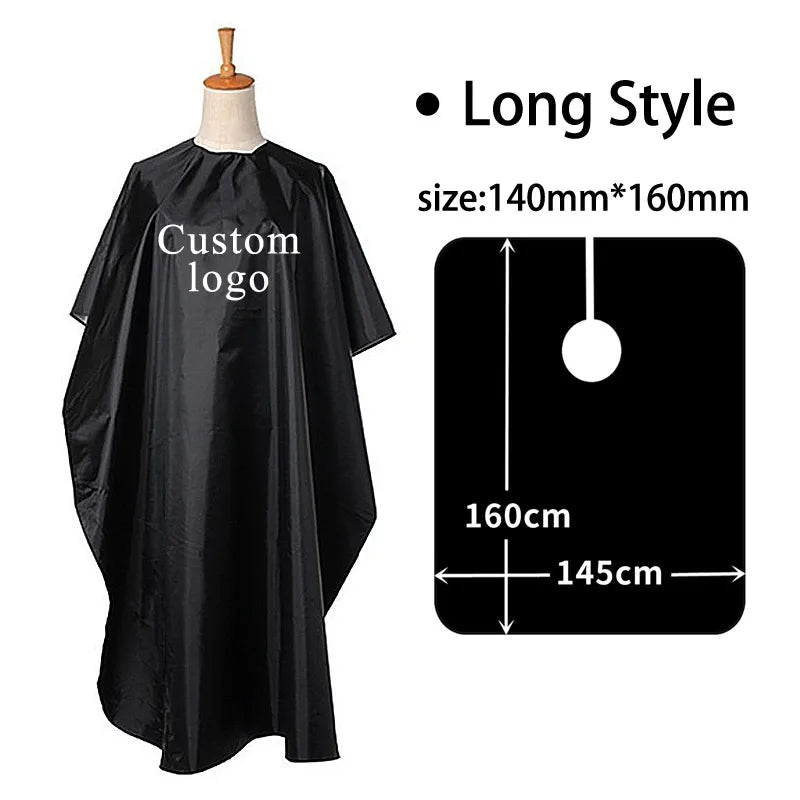 Custom Logo Hairdresser Barber Cape 3Pcs Black Waterproof Professional Hairstyle Cape Lighweight Home Sale Use Hair Cutting Cape