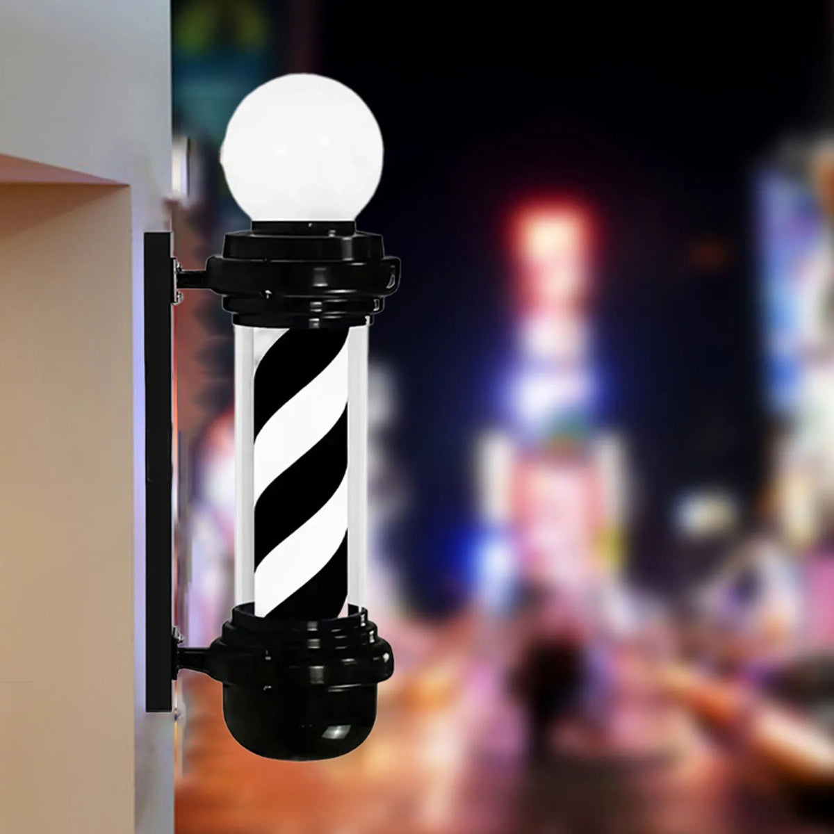 Barber Pole Light Sturdy Wall Hanging Salon Rotating Light Salon Open Sign Light for Beauty Salon Barbershop Outdoor Hair Salon