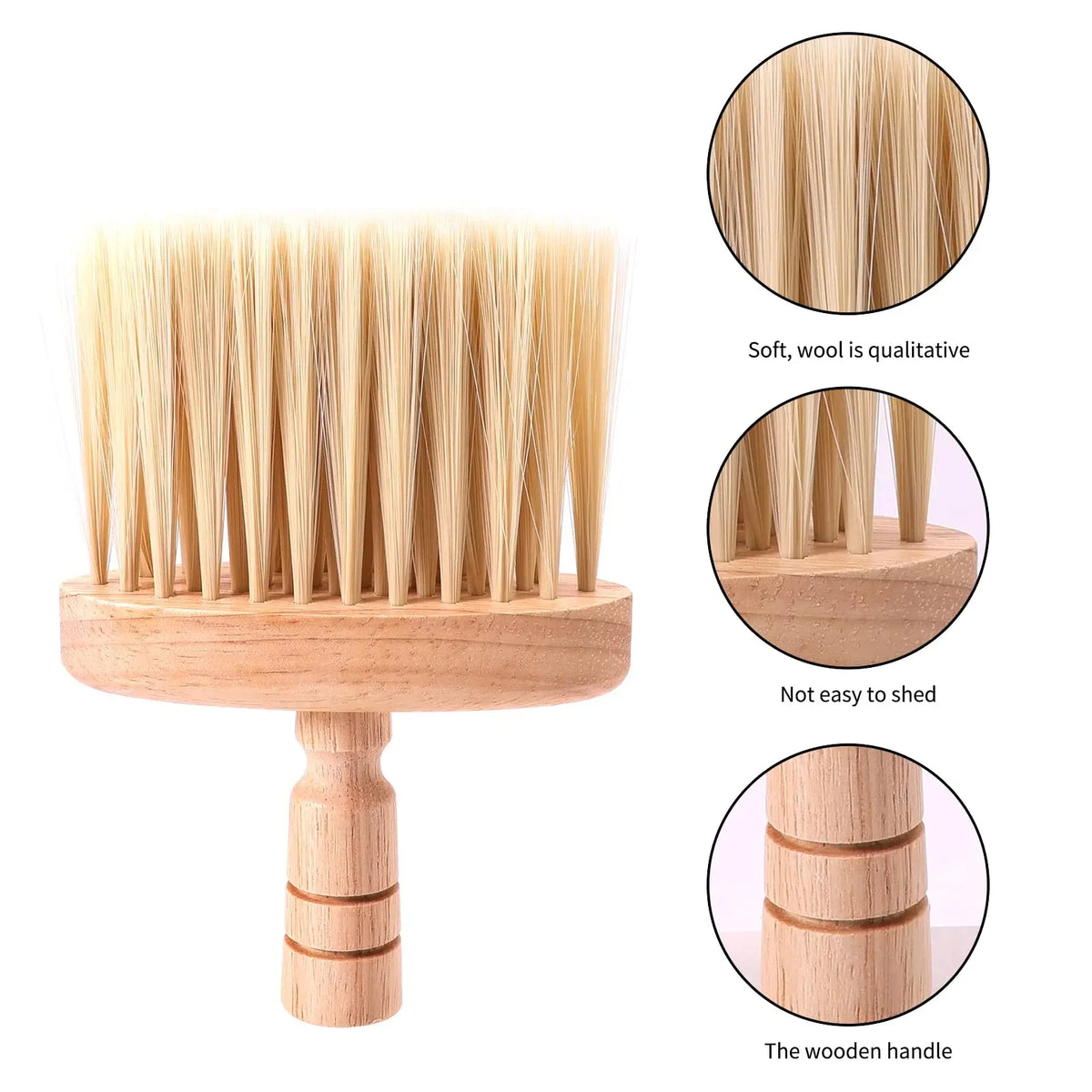 Barber Neck Duster Brush Professional Broken Soft Hair Brushes Haircut Ear Face Cleaning Wooden Handle Hairdressing Styling Tool