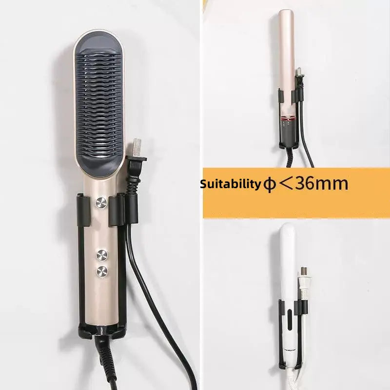 Hair Tool Holder Space Aluminum Straightener Holder Rack No Punching Hair Curler Holder Build In Cable Management Slot