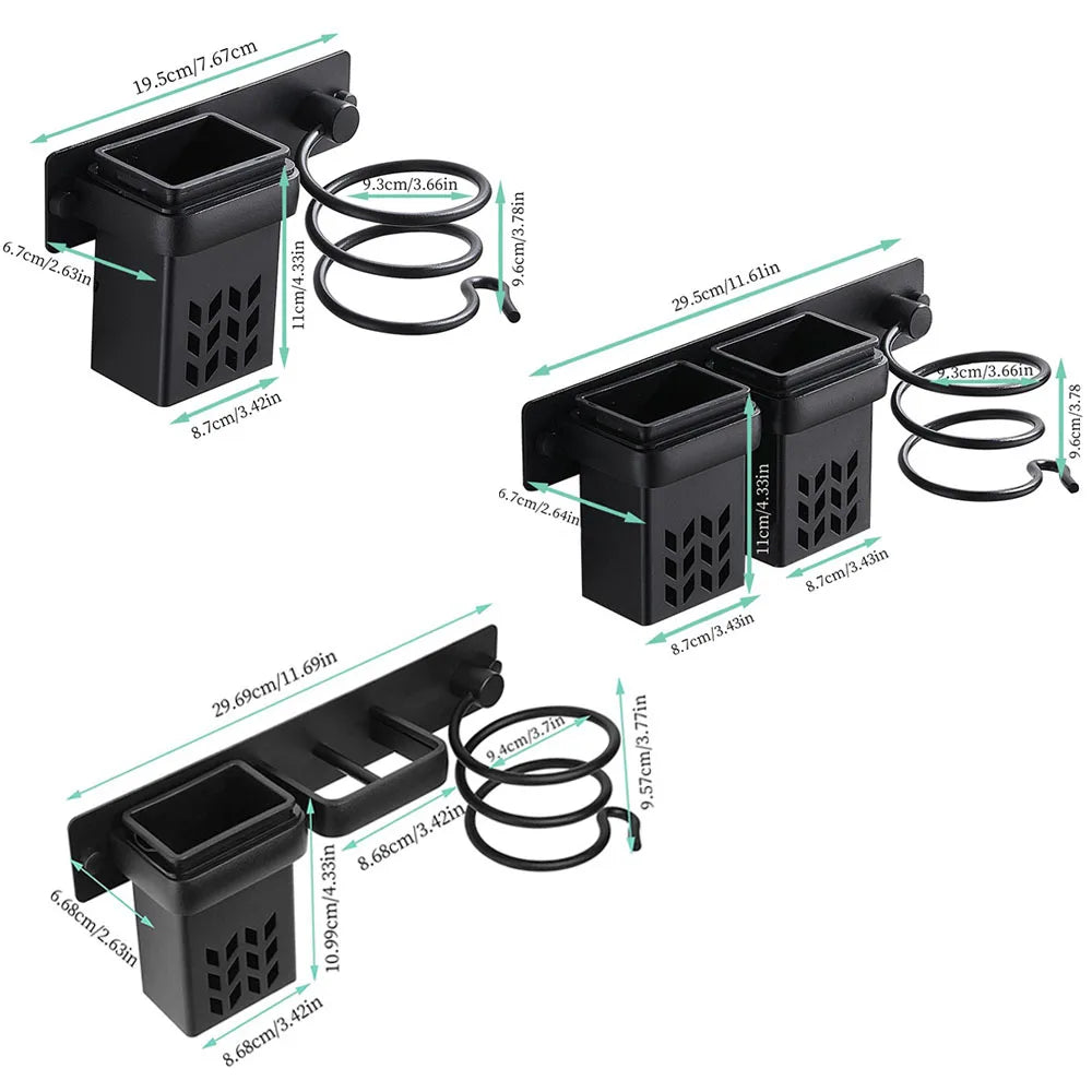 Wall-Mounted Hair Dryer Storage Rack Multifunctional Bathroom Hair Care Tool Straightening Irons And Curling Irons Storage Box